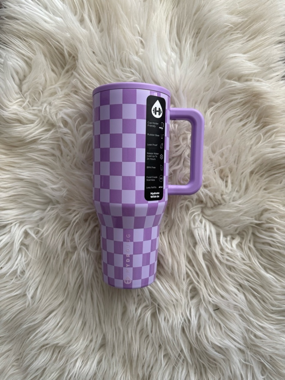 Hydrojug Lavender Checkered 40oz Traveler Tumbler